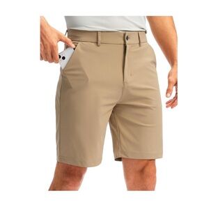 Soothfeel Classic Tan Men's Flat Front Shorts. Waist 36.